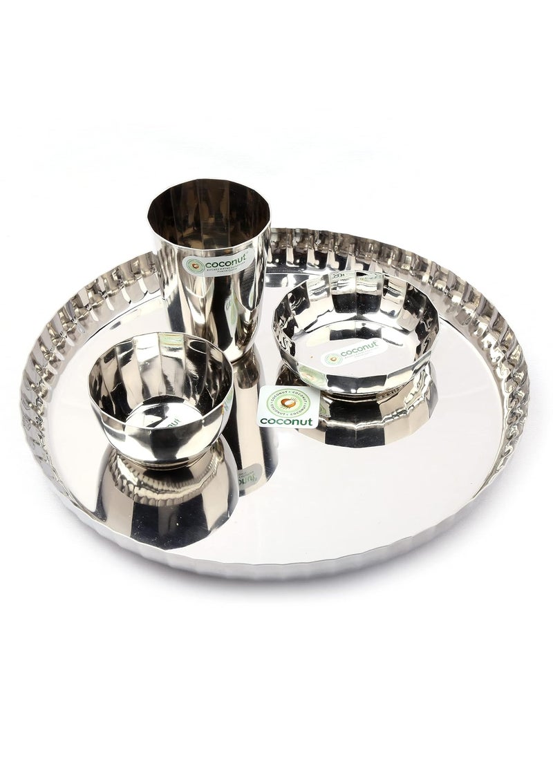 Coconut Stainless Steel (Heavy Guage) Citrus Dinner Set/Dinnerware - 4 Pieces