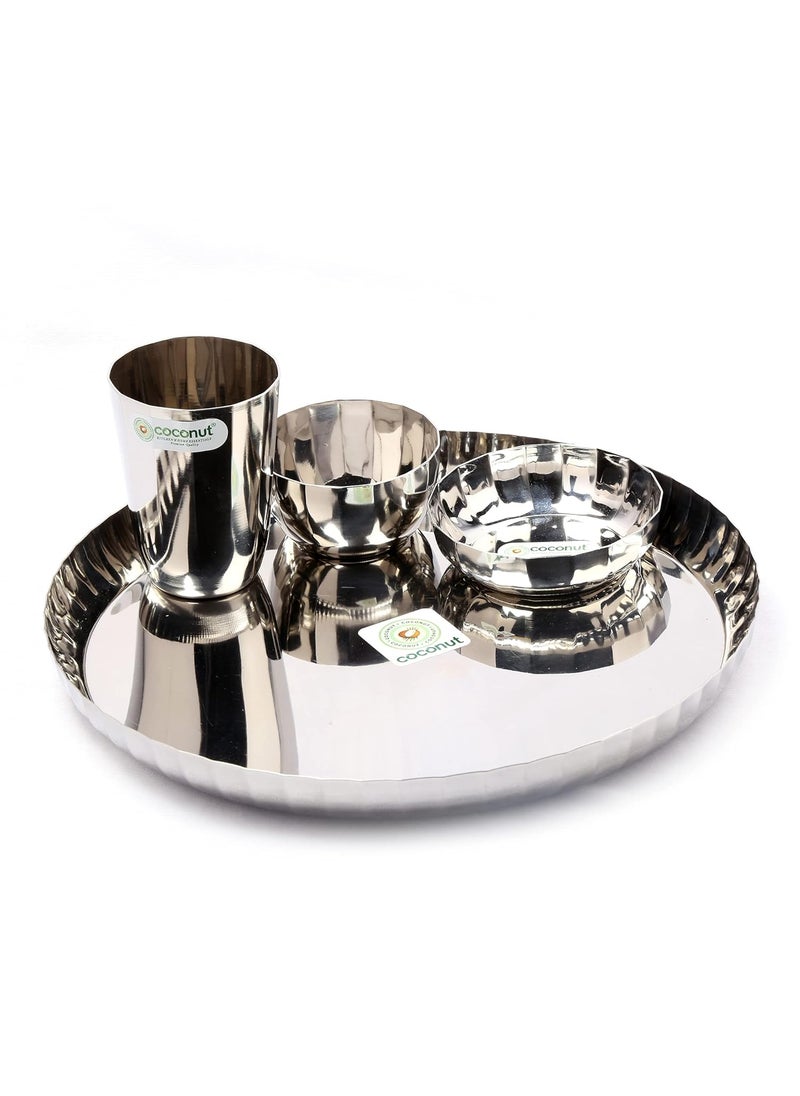 Coconut Stainless Steel (Heavy Guage) Citrus Dinner Set/Dinnerware - 4 Pieces