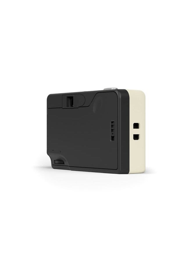 Ultra Wide and Slim 35mm Reusable Daylight Film Camera - 22mm Wide Lens, Focus Free, Light Weight, Easy to Use (Cream)