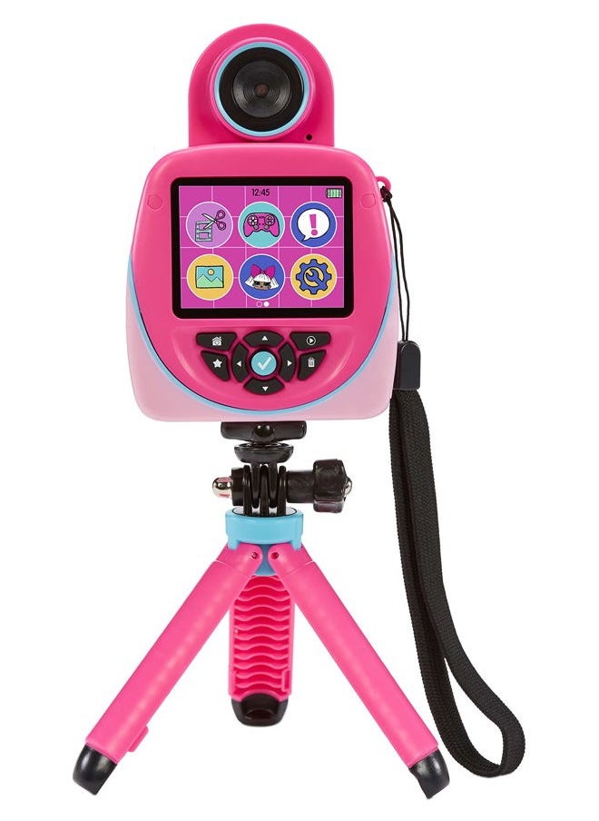 HD Studio Camera, High-Definition Camera for Photos and Videos, Green Screen for Special Effects and Backgrounds, Flip-Out Selfie Camera, Selfie Stick, Auto Timer, Tripod, Gift Ages 6