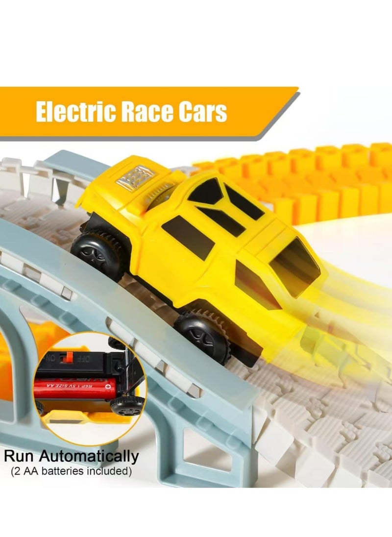 Kids Toys 334 PCS Construction Race Tracks Toy for 3 4 5 6 7 8 Year Old Boys Girls, toy car 5 PCS Truck Car and Flexible Track Play Set Create A Engineering Road Games Toddler Toys Birthday Gifts