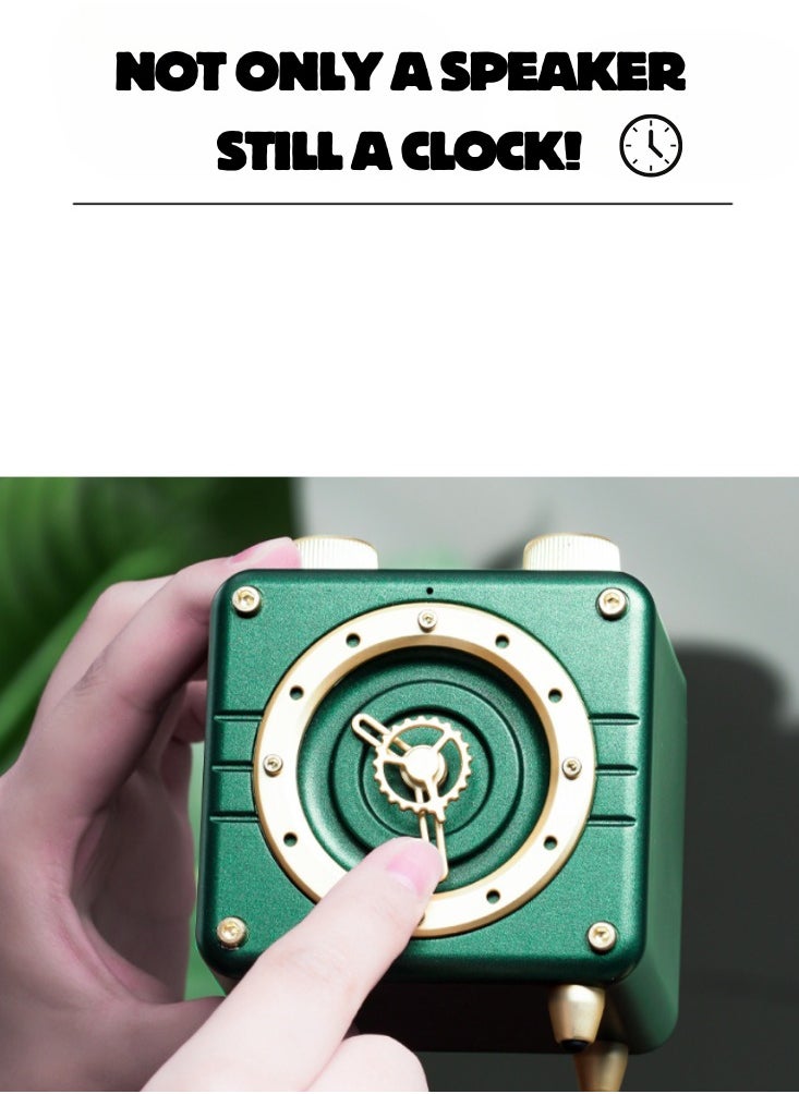 Fashion Retro Clock&Speaker Creative Gift Mini Bluetooth speaker ornaments Green Wireless Buletooth Speaker