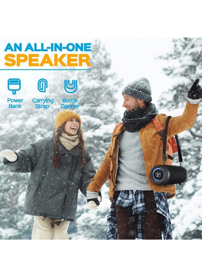 Ultra Loud Wireless Speaker - 60W Stereo Sound with Deep Bass, 20H Playtime, Powerbank, Waterproof, Loudest Portable Bluetooth Speaker for Home, Outdoor Party, Beach, Work, Travel, HD-Max