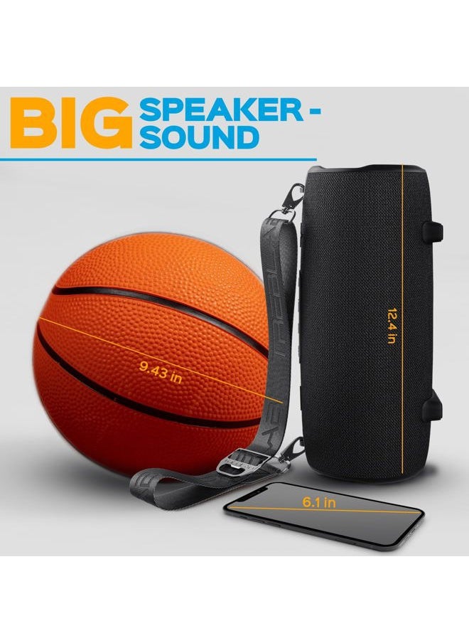 Ultra Loud Wireless Speaker - 60W Stereo Sound with Deep Bass, 20H Playtime, Powerbank, Waterproof, Loudest Portable Bluetooth Speaker for Home, Outdoor Party, Beach, Work, Travel, HD-Max