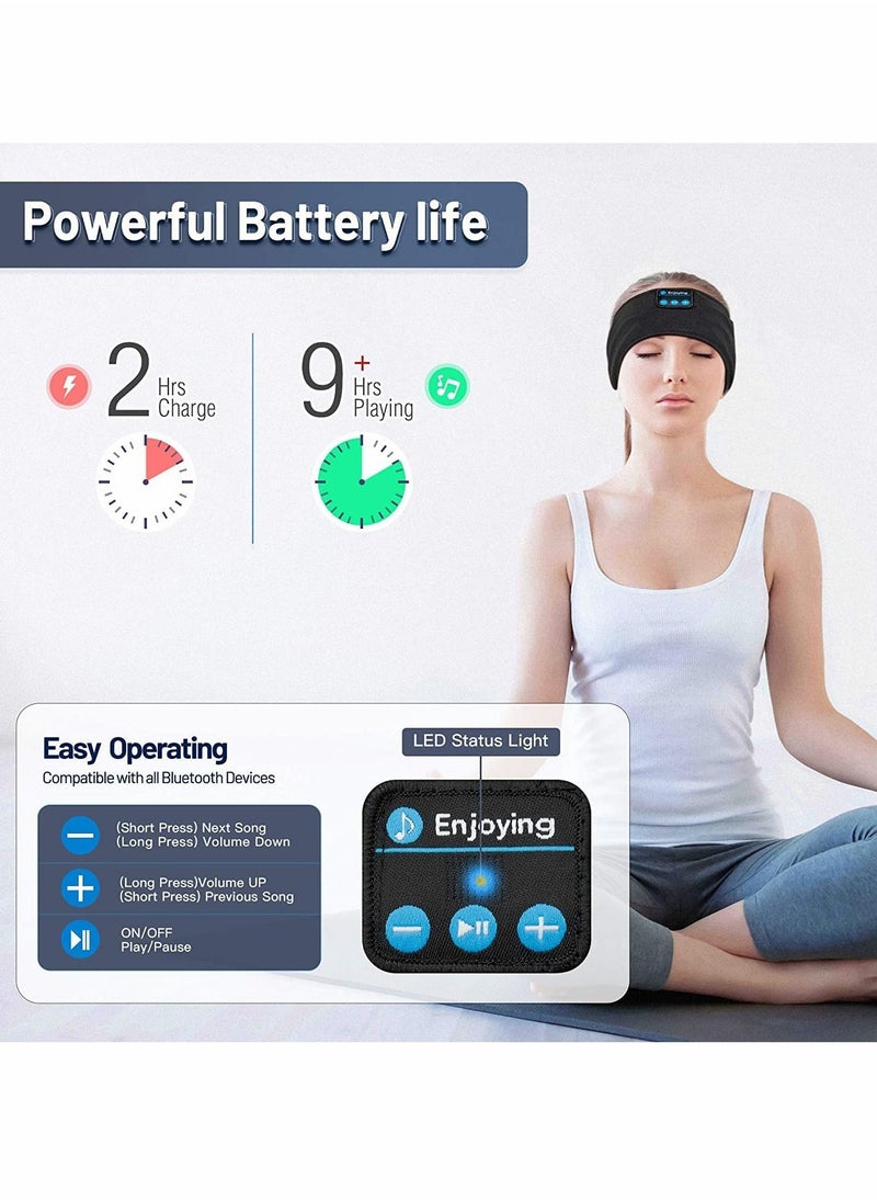 Sleep Headphones, Bluetooth Sleep Eye Mask Wireless Headphones, Sleeping Travel Music Eye Cover, Sports Headband Headphones with Ultra-Thin HD Stereo Speakers, for Insomnia, Snoring, Travel