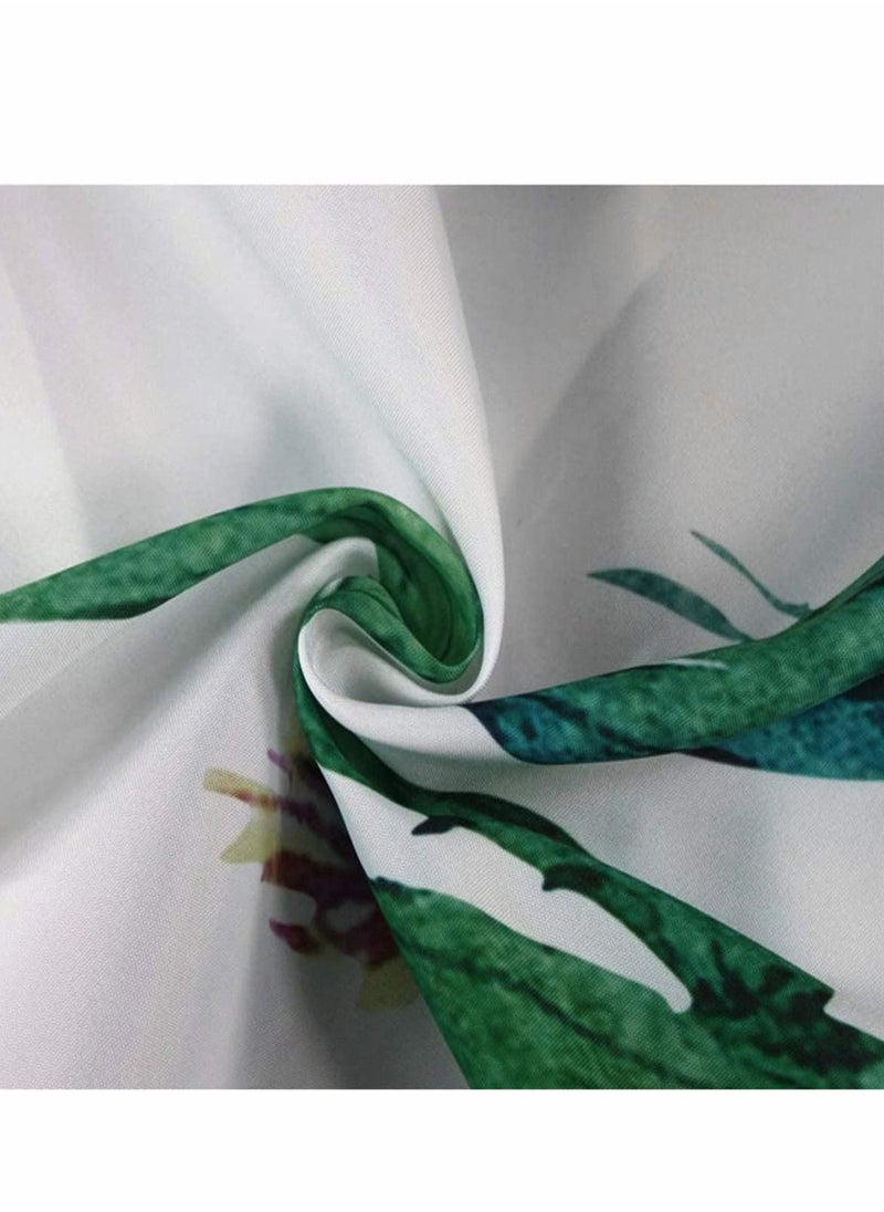 Shower Curtain, 180cm Bathroom Decor Set, Green Colourful Marble Shower Curtains with 12 Hooks Watercolor Abstract Ink Paint Jade Printing Decor