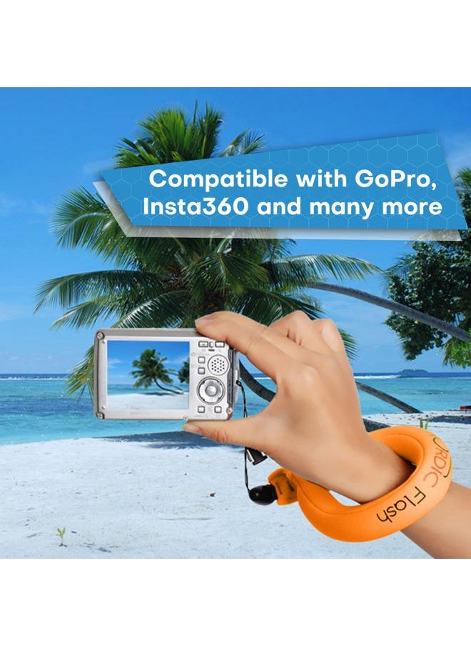 Waterproof Camera Float (2-pack) Floating Strap for GoPro Hero12, DJI Action 4, Insta360 Ace Pro, Olympus Tough TG-6, & Many More Action Cameras and Phones