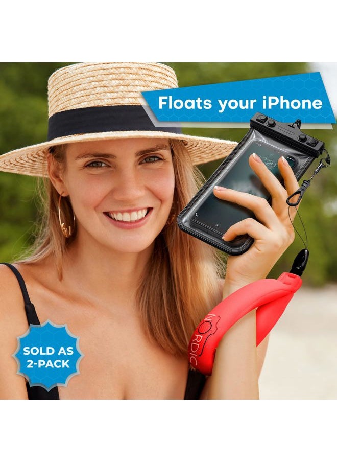 Waterproof Camera Float (2-pack) Floating Strap for GoPro Hero12, DJI Action 4, Insta360 Ace Pro, Olympus Tough TG-6, & Many More Action Cameras and Phones