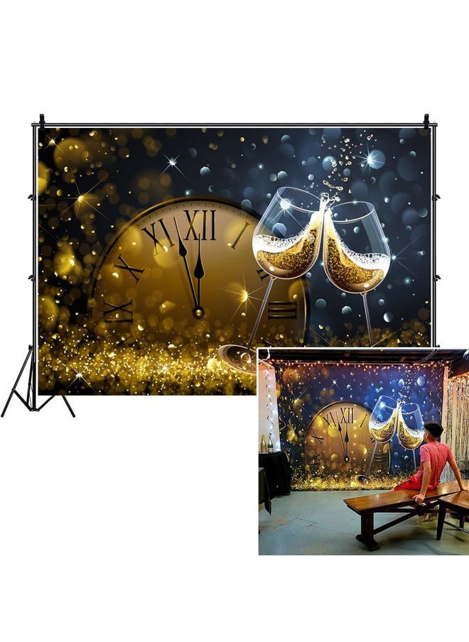 New Year Backdrops for Photography LFEEY 10x8ft Vinyl Cocktail Wine Party Photoshoot Poster Twelve o'Clock 2023 New Year's Eve Bokeh Photo Background Photo Studio Props