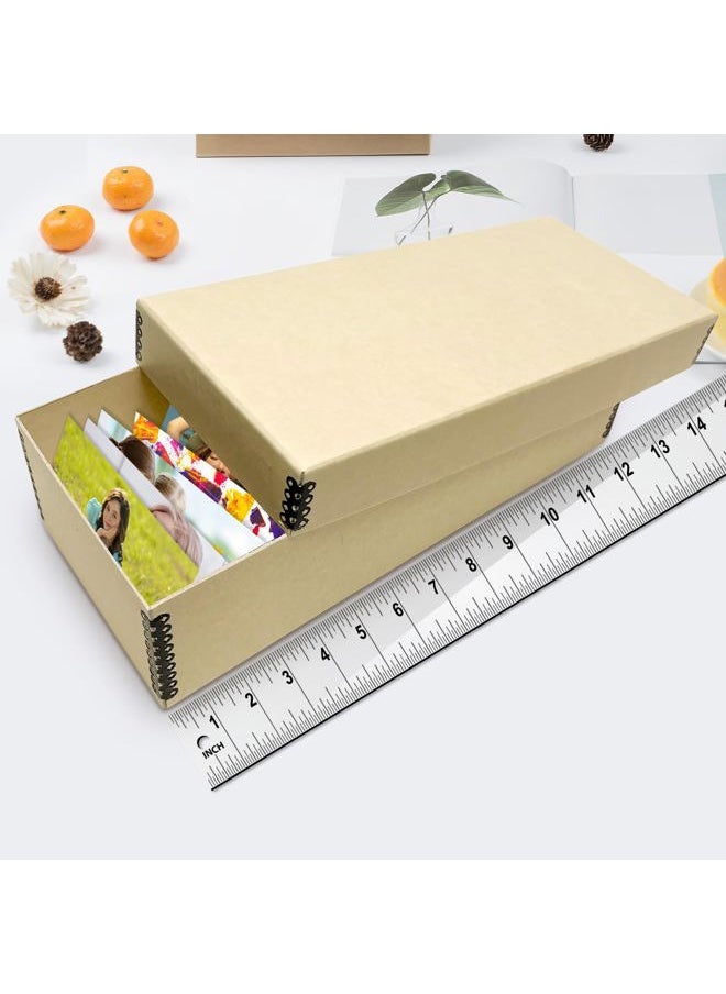 Photo Card Box, Museum-Quality Archival Storage, Acid-Free with Removable Lid, Bulk Storage for Negatives, Prints, Films, Photos, 4x6x12 Inches, Tan