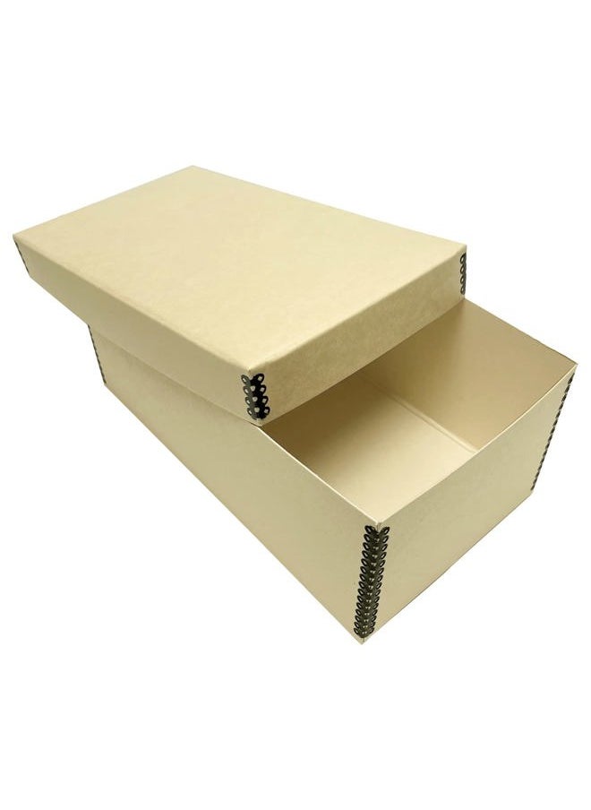 Photo Card Box, Museum-Quality Archival Storage, Acid-Free with Removable Lid, Bulk Storage for Negatives, Prints, Films, Photos, 4x6x12 Inches, Tan