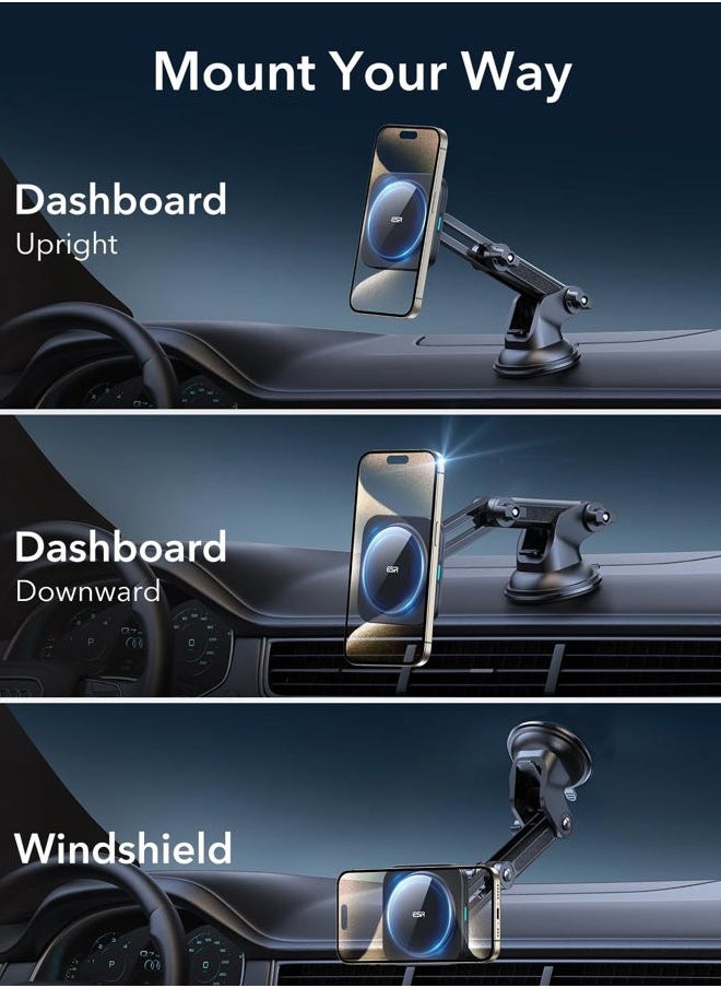 for MagSafe Car Mount Charger, for Magsafe Car Charger, Dashboard/Windshield Magnetic Wireless Phone Charging, 360° Rotation, Magnetic Car Phone Holder for iPhone 16/15/14/13/12,S25, Fast Charging