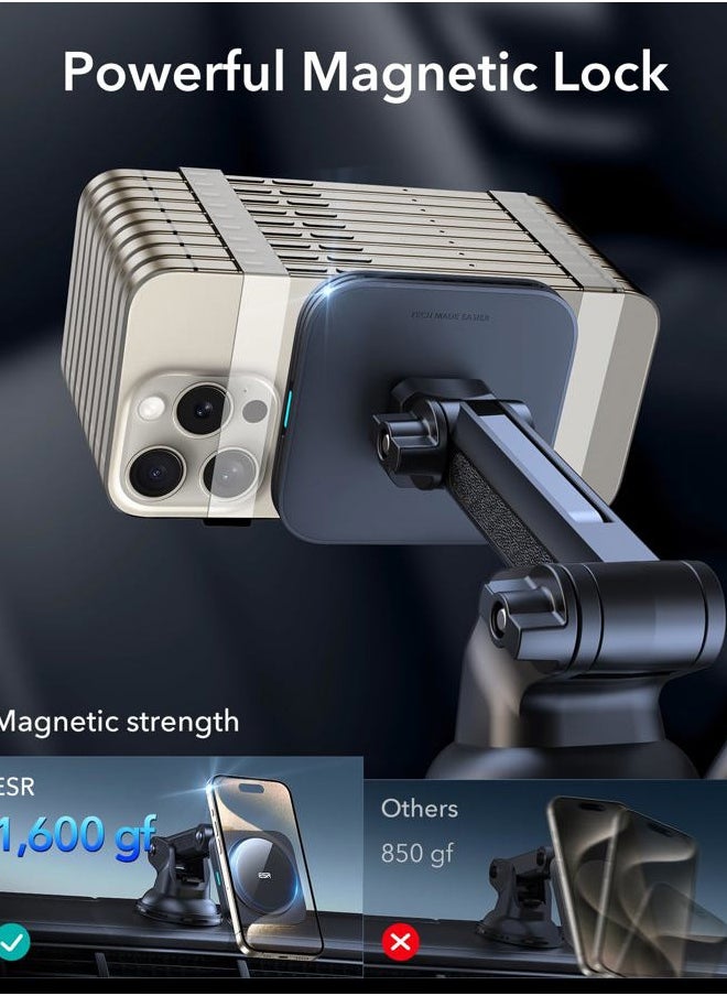 for MagSafe Car Mount Charger, for Magsafe Car Charger, Dashboard/Windshield Magnetic Wireless Phone Charging, 360° Rotation, Magnetic Car Phone Holder for iPhone 16/15/14/13/12,S25, Fast Charging