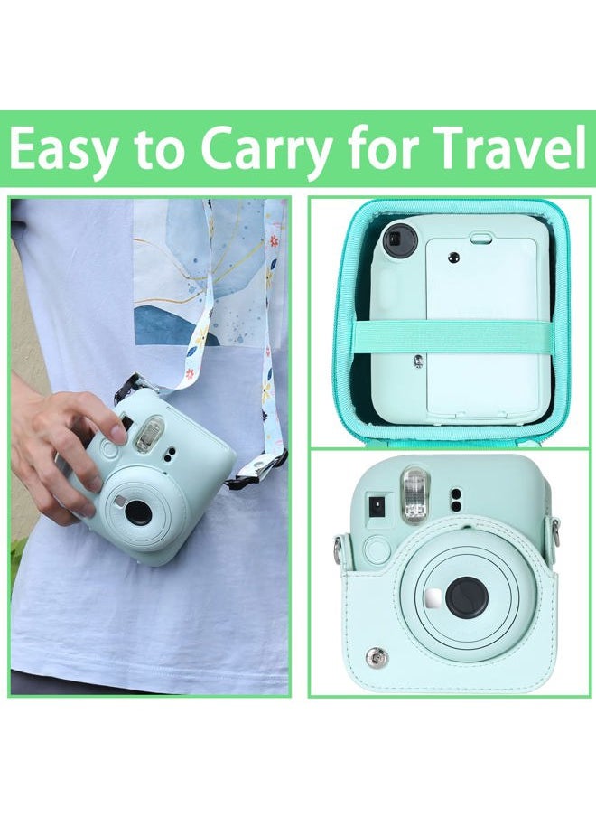Silicon Protective Cover Suitable for Fujifilm Instax Mini 12 Camera with Shoulder Strap(Mint Green,Case Only)