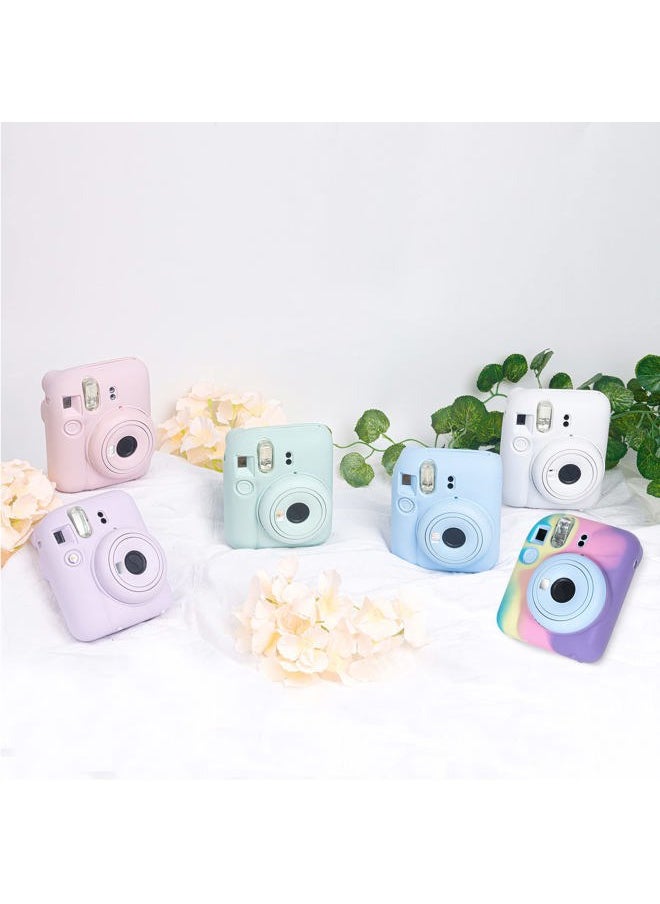 Silicon Protective Cover Suitable for Fujifilm Instax Mini 12 Camera with Shoulder Strap(Mint Green,Case Only)