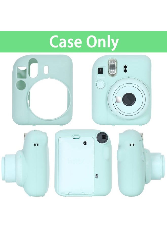 Silicon Protective Cover Suitable for Fujifilm Instax Mini 12 Camera with Shoulder Strap(Mint Green,Case Only)