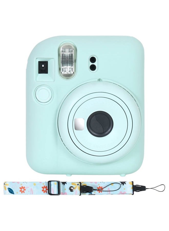 Silicon Protective Cover Suitable for Fujifilm Instax Mini 12 Camera with Shoulder Strap(Mint Green,Case Only)