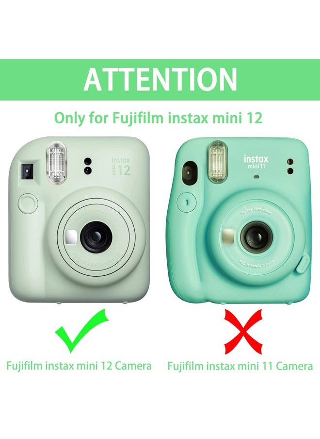 Silicon Protective Cover Suitable for Fujifilm Instax Mini 12 Camera with Shoulder Strap(Mint Green,Case Only)