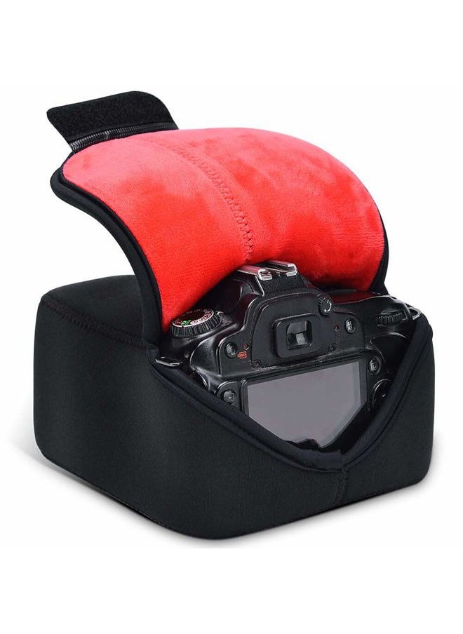 DSLR SLR Camera Sleeve Case with Neoprene Protection, Compatible for Nikon, Canon, Pentax, Sony and ect...(Medium Black)
