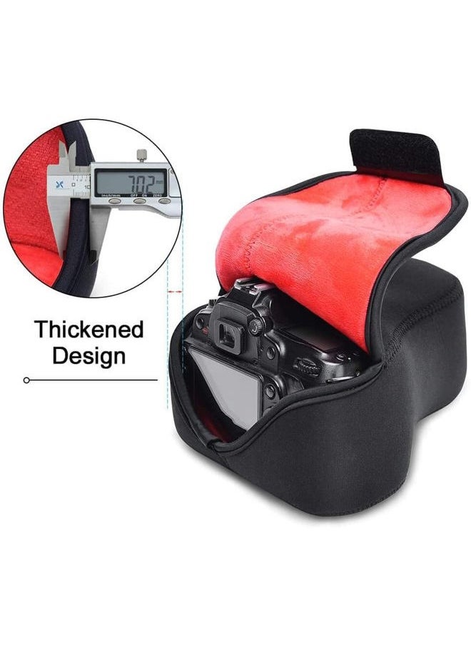 DSLR SLR Camera Sleeve Case with Neoprene Protection, Compatible for Nikon, Canon, Pentax, Sony and ect...(Medium Black)