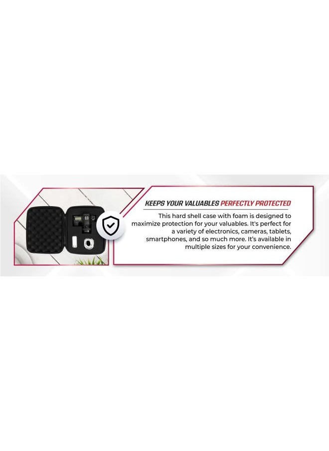 Protective Hard Case With Customizable Foam – 9.5 Inch Lightweight Hard Shell Case for Electronics, Cosmetic, Makeup & More – 9.5 x 7.5 x 4.75 Inches