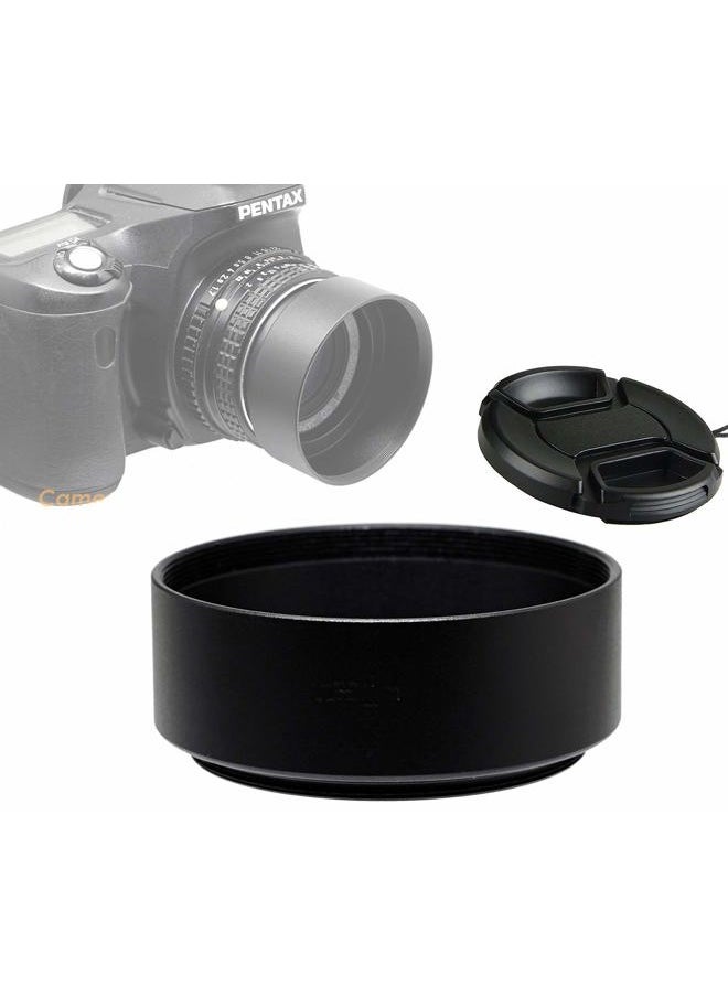 Metal 49mm Lens Hood, 49 mm Hood Shade, Compatible with Standard Prime Lense with 49mm Filter Thread Diameter, Screw-in, with 58mm Lens Cap