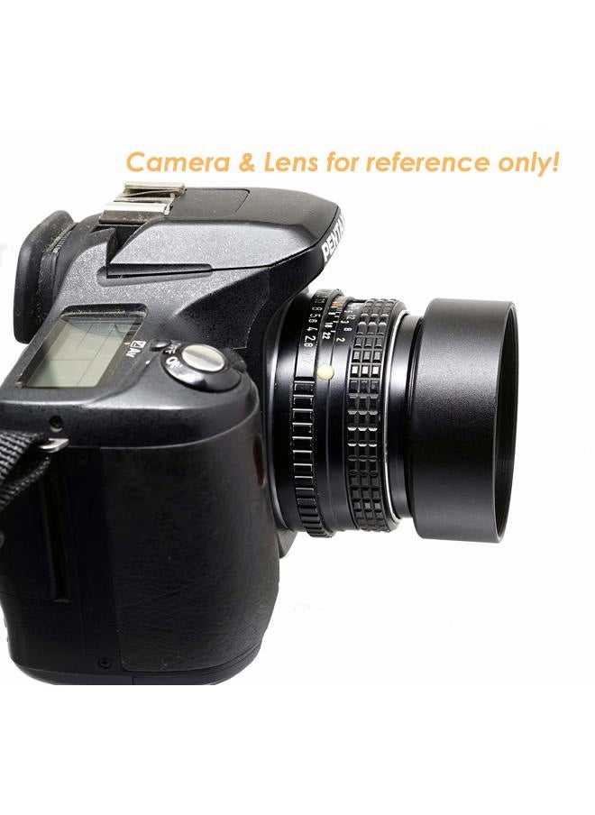 Metal 49mm Lens Hood, 49 mm Hood Shade, Compatible with Standard Prime Lense with 49mm Filter Thread Diameter, Screw-in, with 58mm Lens Cap