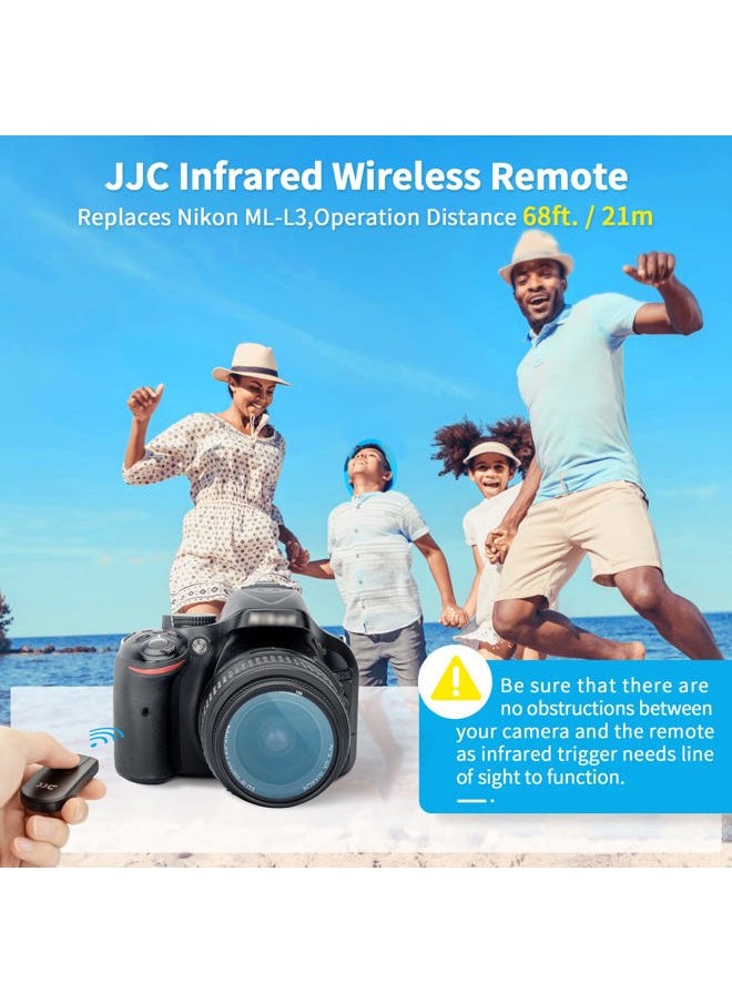 Wireless Infrared Shutter Release Remote Control Replaces Nikon ML-L3 for Nikon D750 D610 D3400 D3300 D3200 D7500 D7200 D7100 D5500 D5300 D5200 D90 D80 Coolpix P900 P7800 P7700