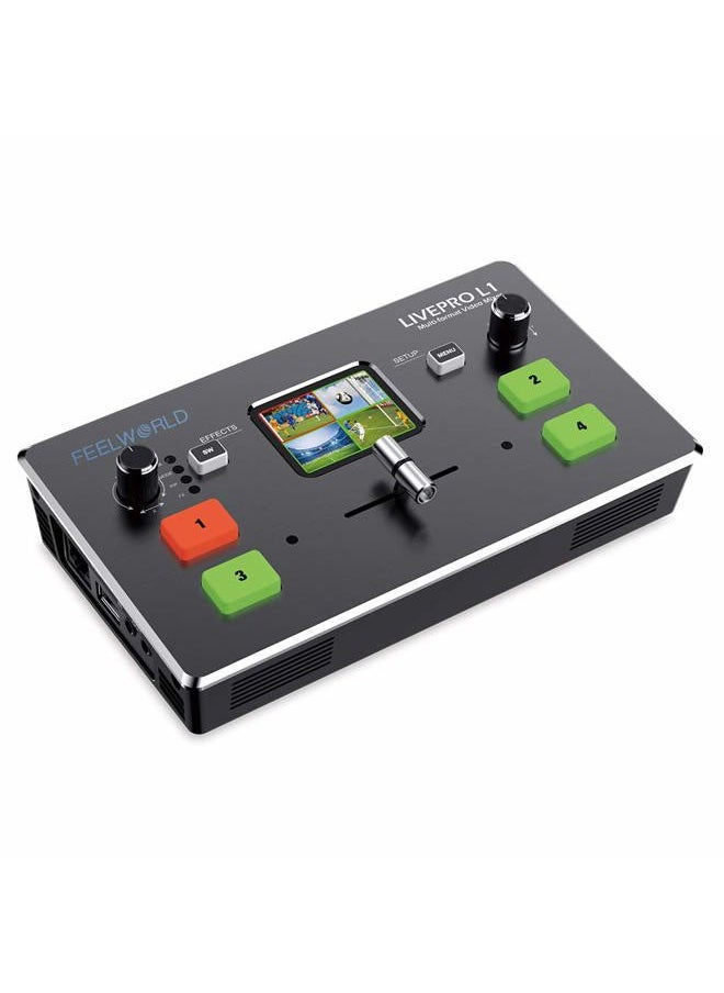 LIVEPRO L1 4 x HDMI Inputs Multi Format Video Mixer Switcher USB 3.0 Output Real Time Live Streaming Multi Camera Production