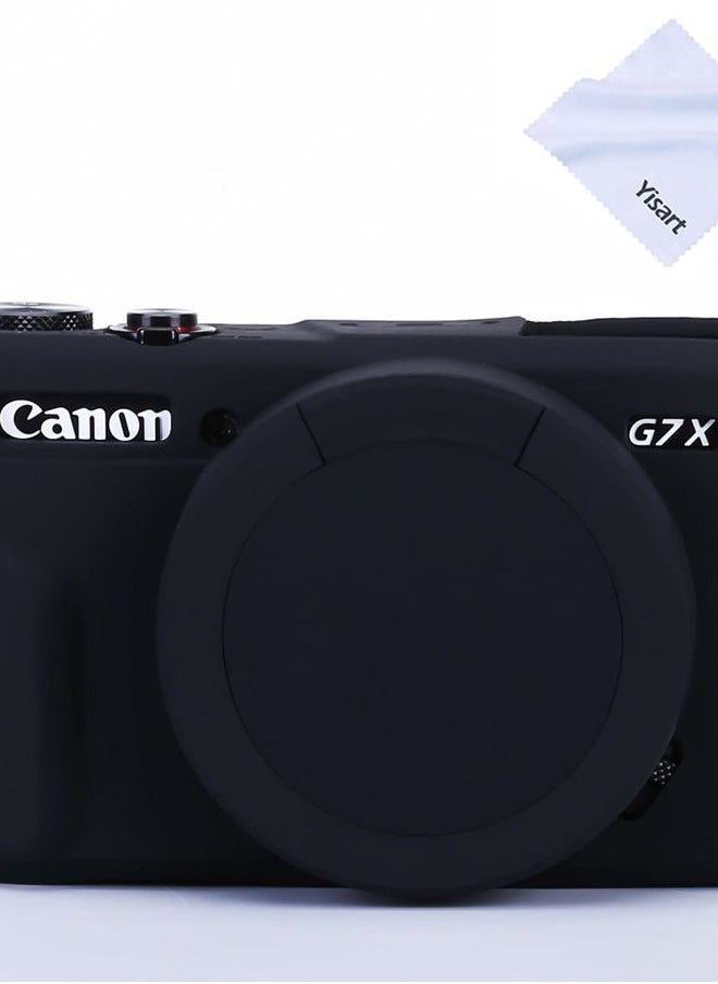 G7 X Mark II G7 X Removable Lens Cover Silicone Cover Rubber Soft Camera Case Cover for Canon PowerShot G7x ii G7x (Glamour Black)