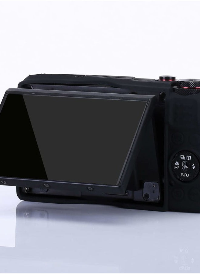 G7 X Mark II G7 X Removable Lens Cover Silicone Cover Rubber Soft Camera Case Cover for Canon PowerShot G7x ii G7x (Glamour Black)
