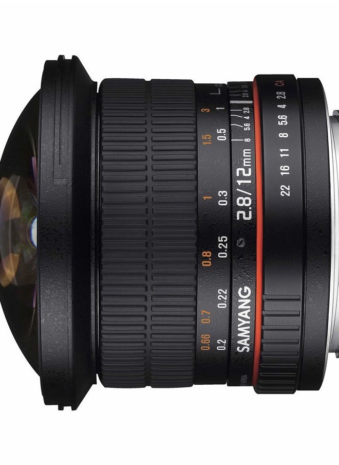 12mm F2.8 Ultra Wide Fisheye Lens for Canon EOS EF DSLR Cameras - Full Frame Compatible