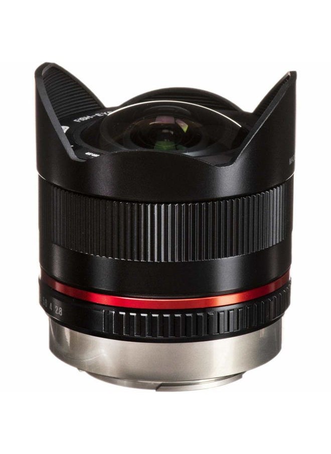 8mm F2.8 UMC Fisheye II (Black) Lens for Fuji X Mount Digital Cameras (RK8MBK28-FX)