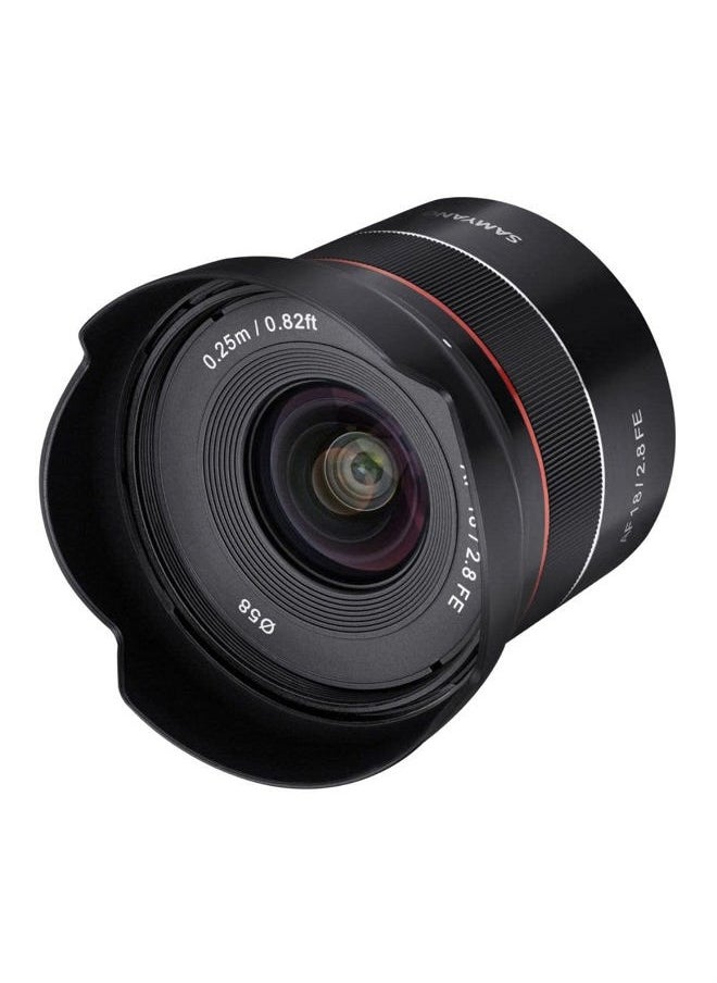 SYIO18AF-E AF 18mm F2.8 Wide Angle auto Focus Full Frame Lens for Sony E Mount, Black