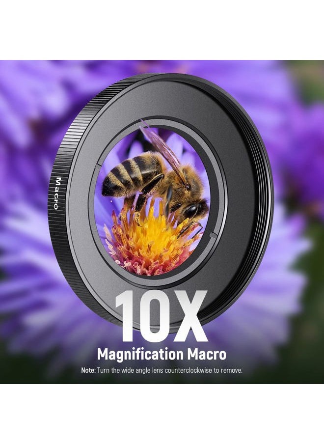 40.5mm HD Wide Angle Lens Compatible with Sony ZV-1F ZV-E10 A5000 A6000, 2 in 1 18mm Wide Angle & 10x Macro Additional Lens with Extension Tube, Bayonet Mount Lens Adapter (LS-30, Black)