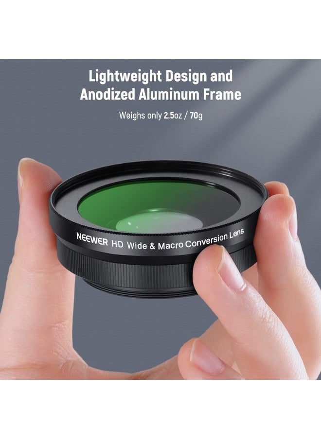 40.5mm HD Wide Angle Lens Compatible with Sony ZV-1F ZV-E10 A5000 A6000, 2 in 1 18mm Wide Angle & 10x Macro Additional Lens with Extension Tube, Bayonet Mount Lens Adapter (LS-30, Black)
