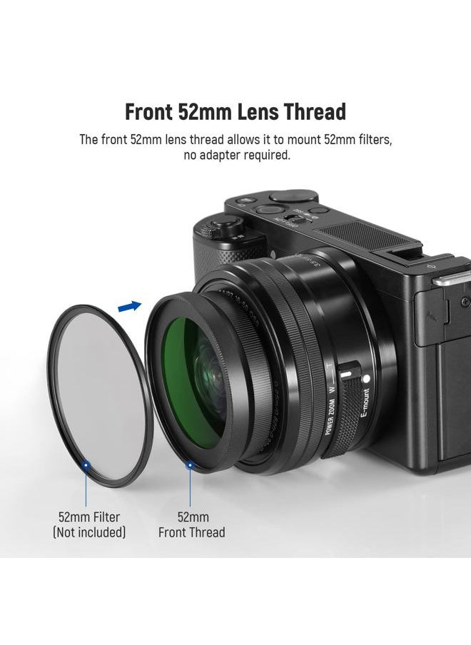 40.5mm HD Wide Angle Lens Compatible with Sony ZV-1F ZV-E10 A5000 A6000, 2 in 1 18mm Wide Angle & 10x Macro Additional Lens with Extension Tube, Bayonet Mount Lens Adapter (LS-30, Black)