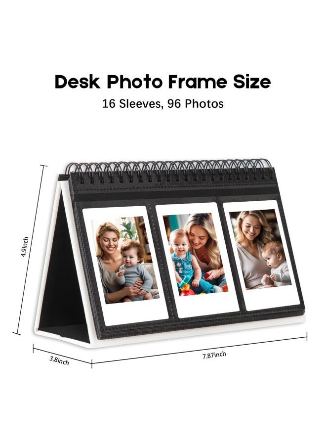 96 Pocket Desk Photo Album for Fujifilm Instax Mini 12/11/9/99/8/7S/40/EVO Instant Cameras,Fits Polaroid PIC - 300P/Z2300/LG PD 233/LG PD 239 and 2x3-inch Name Cards(White)