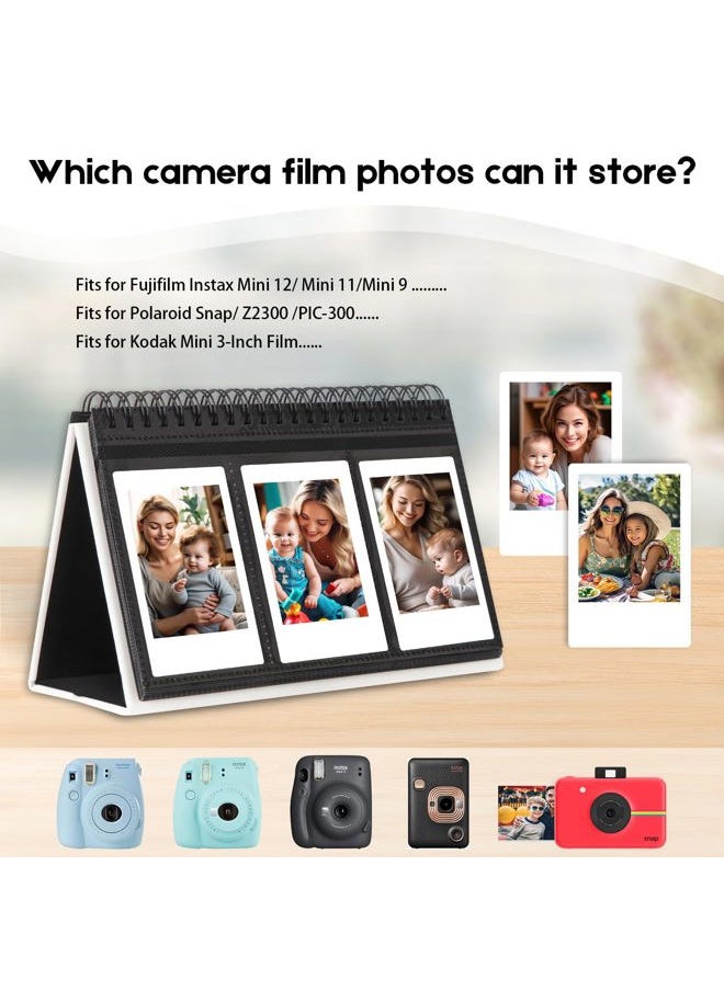 96 Pocket Desk Photo Album for Fujifilm Instax Mini 12/11/9/99/8/7S/40/EVO Instant Cameras,Fits Polaroid PIC - 300P/Z2300/LG PD 233/LG PD 239 and 2x3-inch Name Cards(White)