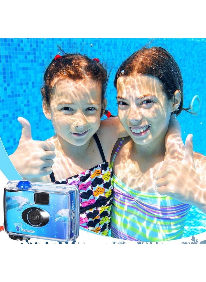 6 Pieces Disposable Camera Waterproof Underwater Single Use Film Cameras 35 mm 400 ASA/ISO Film 24 Exposure for Summer Beach Vacation Camp Snorkeling Trip Adult Teens Gift