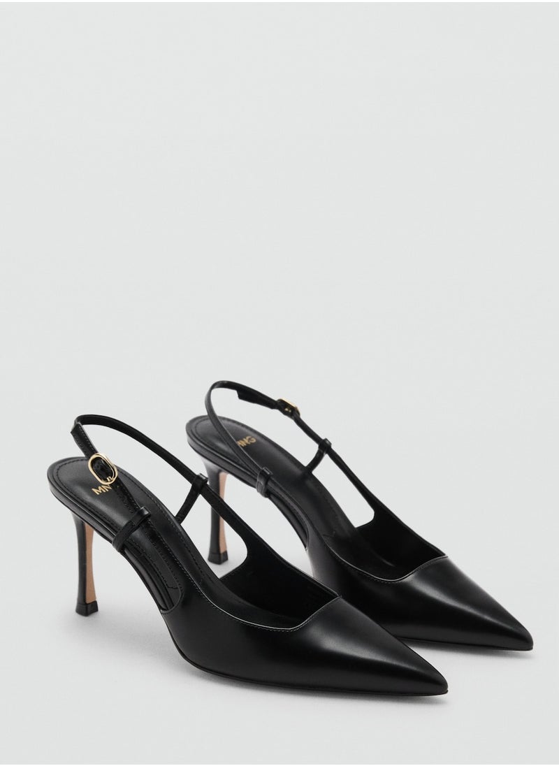 Pointed-Toe Leather Heeled Shoes
