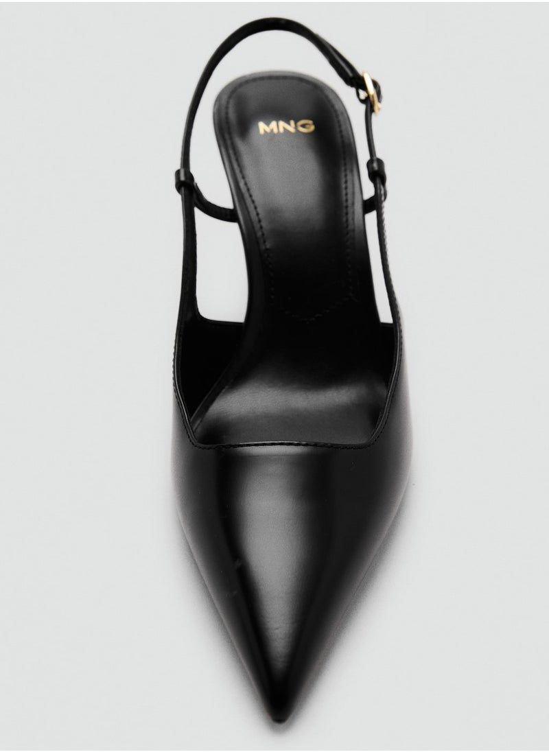 Pointed-Toe Leather Heeled Shoes