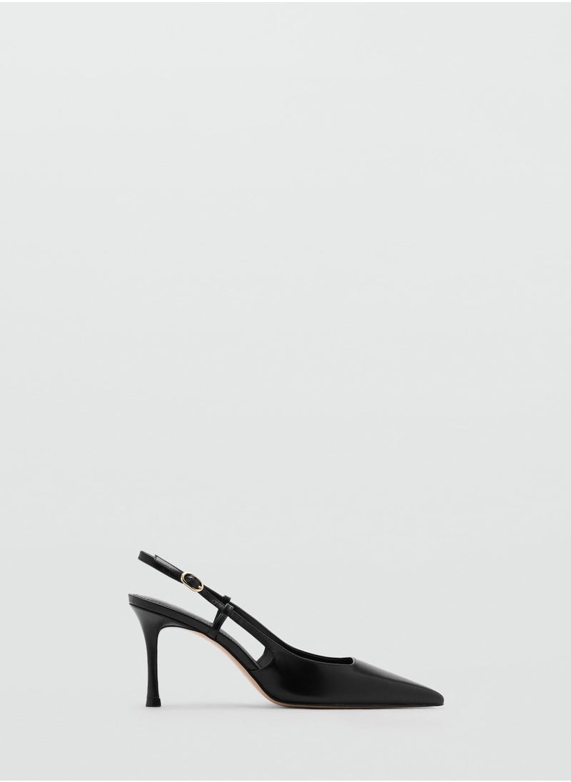 Pointed-Toe Leather Heeled Shoes