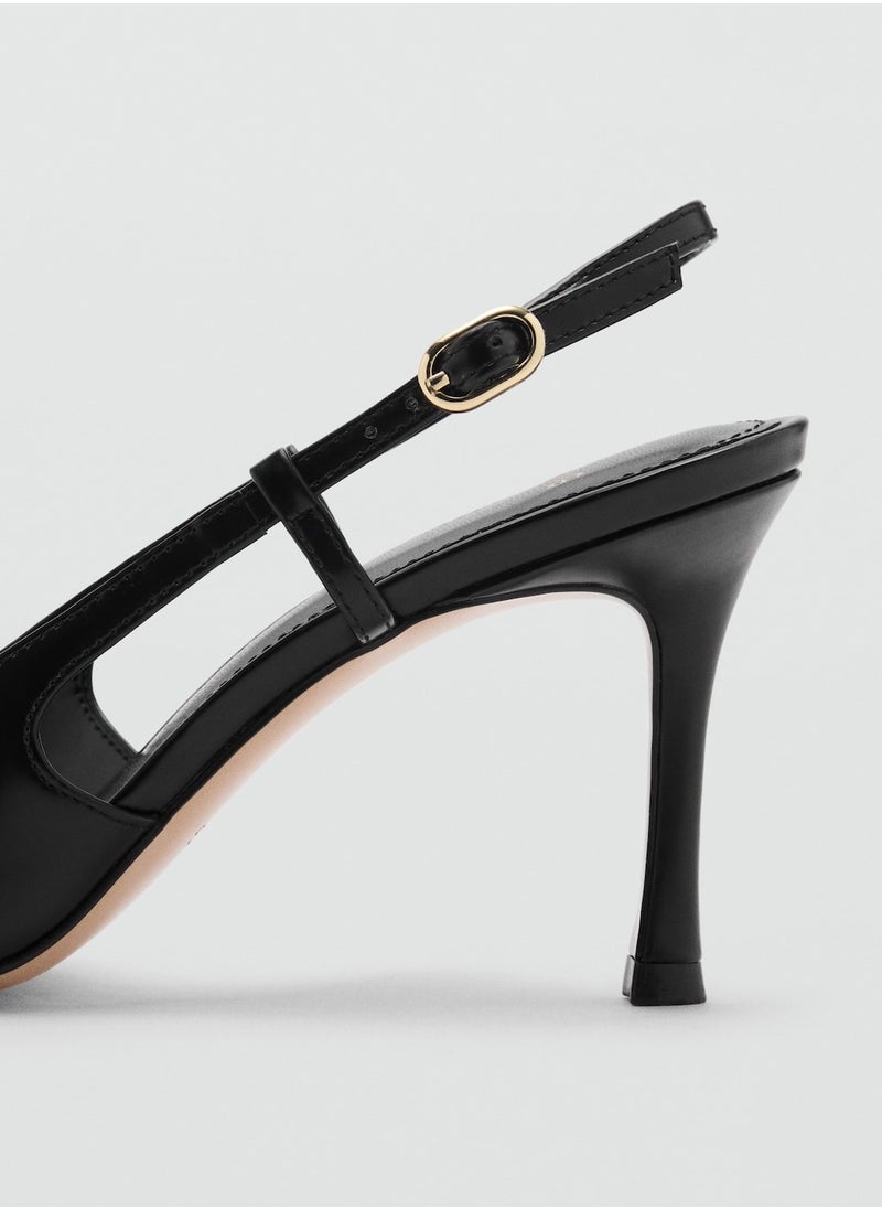 Pointed-Toe Leather Heeled Shoes