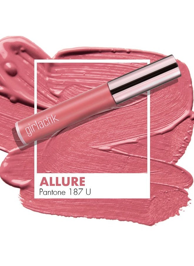 Long Lasting Matte Lip Paint Liquid Lipstick in Allure- Long wearing, Smooth Application, Pigmented, Non-Crack Formula, Lightweight, 7.5 ml / .25 oz, (Allure)