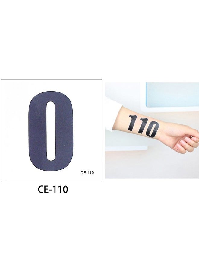 Glaryyears Arabic Numerals Digits Tattoos, 50 Pack 5 of Each Number Temporary Tattoo Sticker, on Body Neck Arm Face for Sign Mark Party Supplies Athletes Sports
