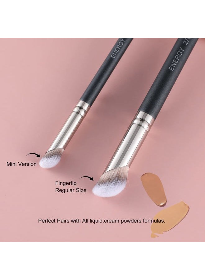 Foundation Brushes Set - Angled Brush & Mini Concealer Brush Premium Synthetic Eye Makeup Bushes for Blending Liquid Foundation Cream Powder Cosmetics 270S/370S