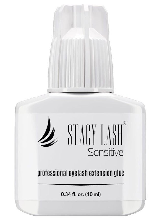 Sensitive Eyelash Extension Glue Stacy Lash 0.34fl.oz/10ml / 5-6 Sec Drying time/Retention – 4-5 Weeks/Black Adhesive/Professional Supplies