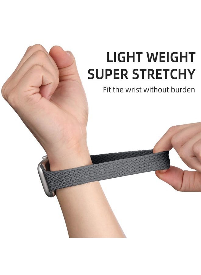 2 Pack Stretchy Solo Loop Compatible for Apple Watch Band 40mm 41mm 38mm Men Women,Braided Sport Strap Elastic Nylon Wristbands for iWatch Band Series 10 42mm/ 9 8 7 6 5 4 3 2 1 SE Ultra/Ultra2