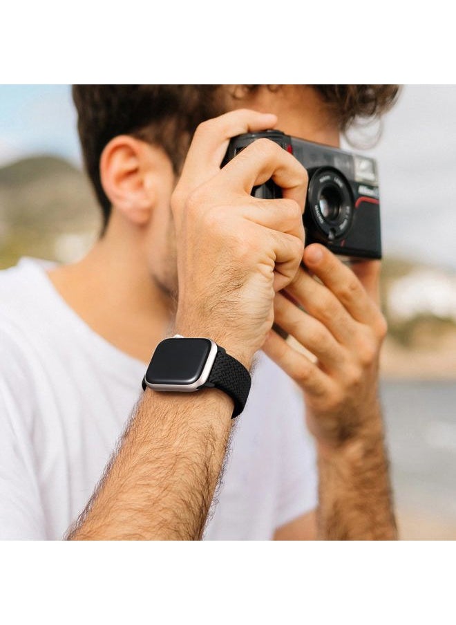 2 Pack Stretchy Solo Loop Compatible for Apple Watch Band 40mm 41mm 38mm Men Women,Braided Sport Strap Elastic Nylon Wristbands for iWatch Band Series 10 42mm/ 9 8 7 6 5 4 3 2 1 SE Ultra/Ultra2